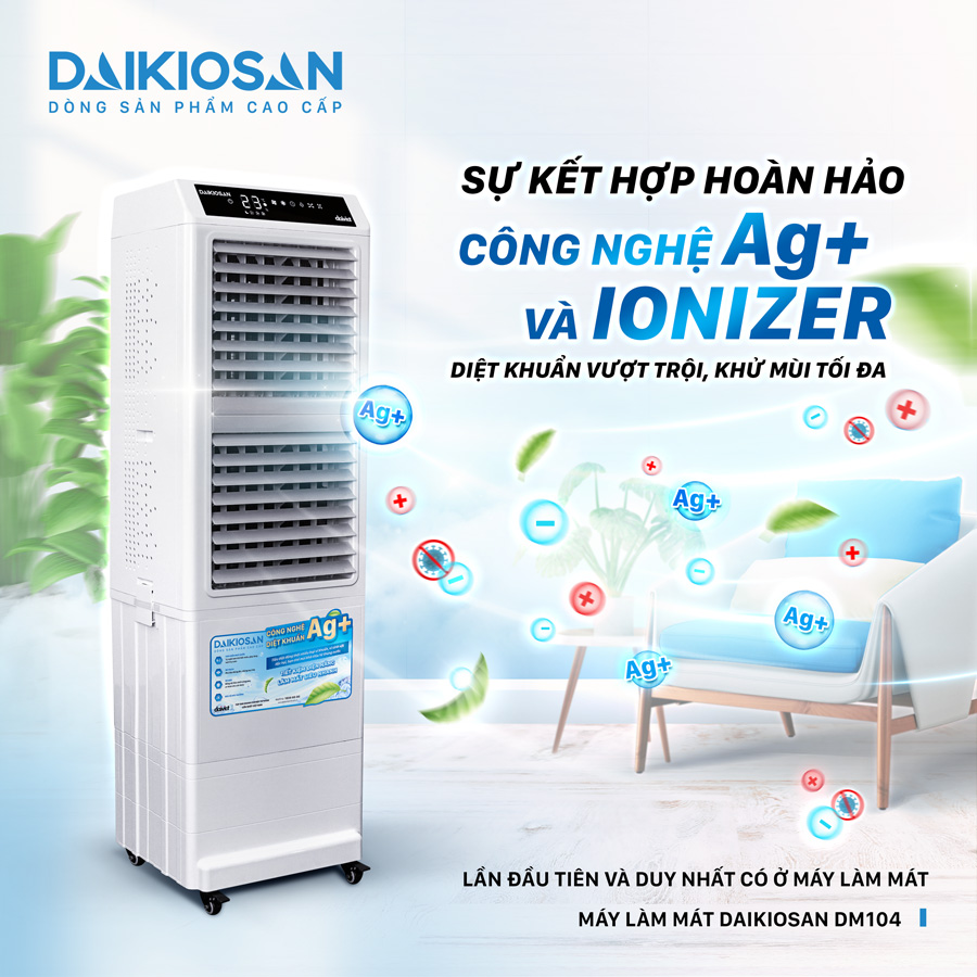 Quạt điều hòa Daikiosan DM104 có công nghệ ag+ diệt khuẩn