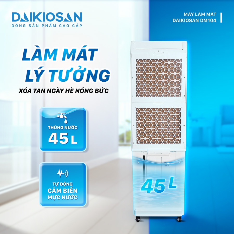 Dung tích bình chứa trong Quạt điều hòa Daikiosan DM104 